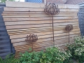 9 Garden cedar panel and seed head sculptures